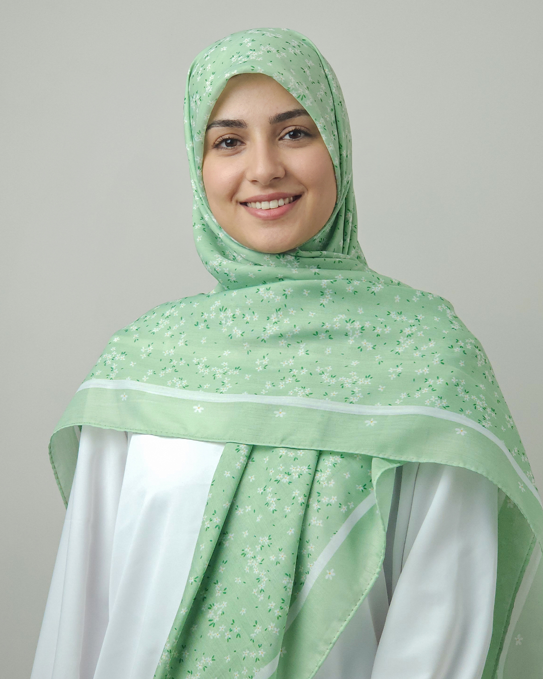 روسری أَزهار سبز پاستلی