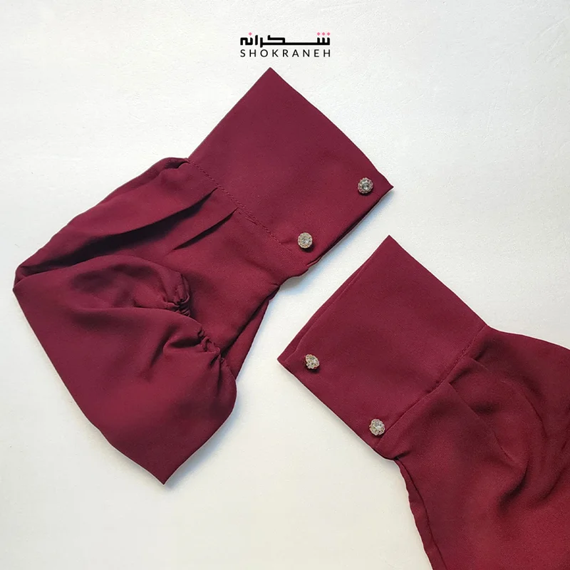 ساق دست کرپ حریر آلبالویی