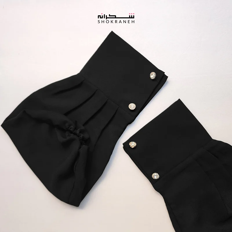 ساق دست کرپ حریر مشکی جت بلک