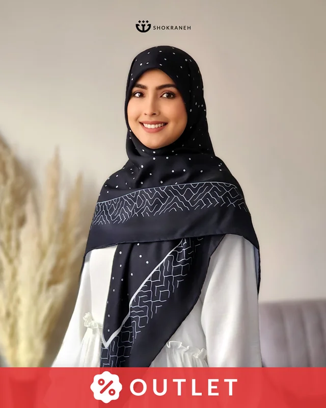 روسری خال دار مشکی 1005 (Outlet)