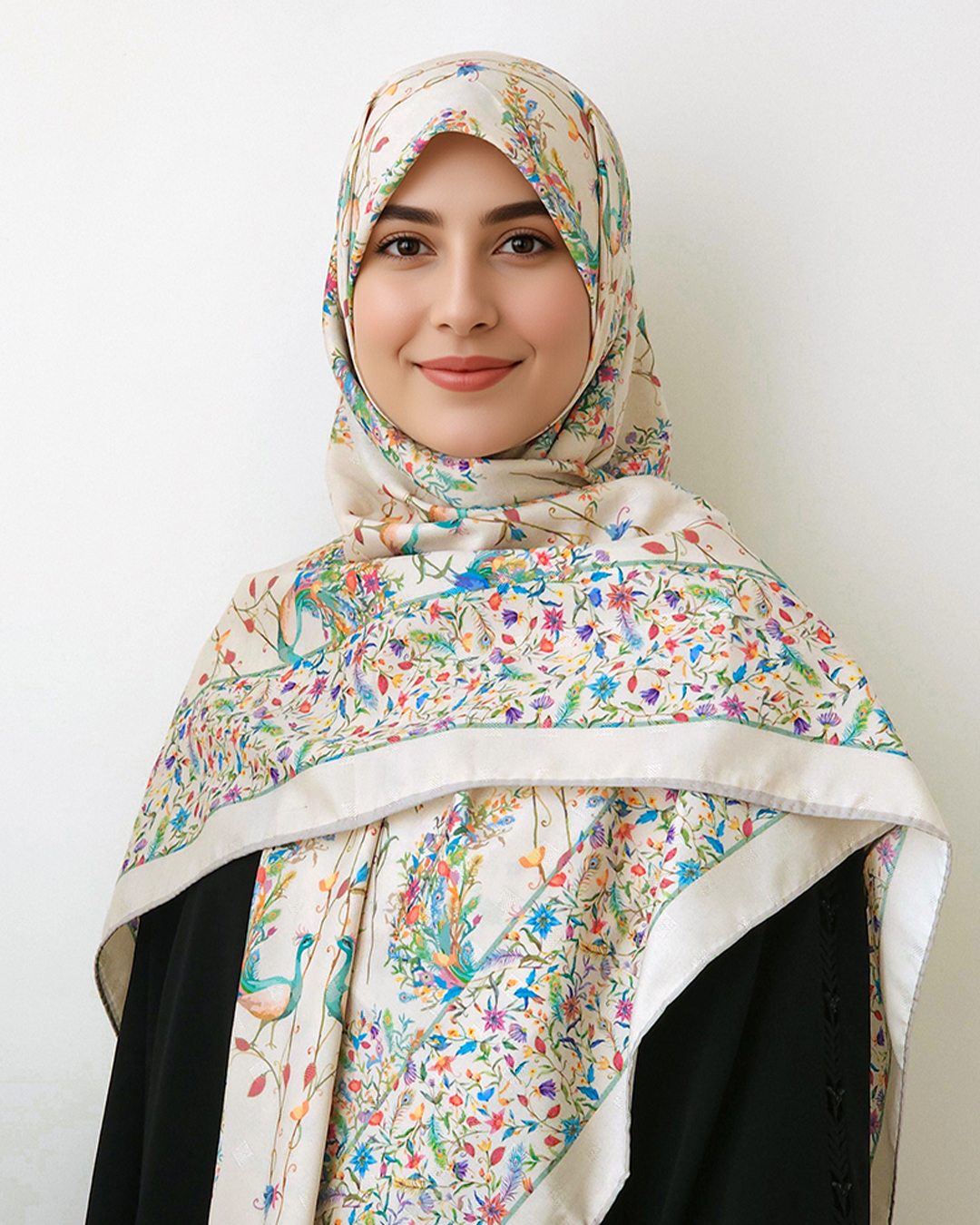 روسری طاووس کرمی