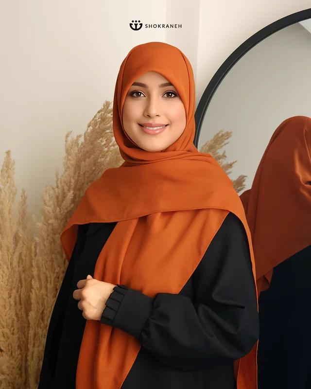 روسری کرپحریر پرتقالی