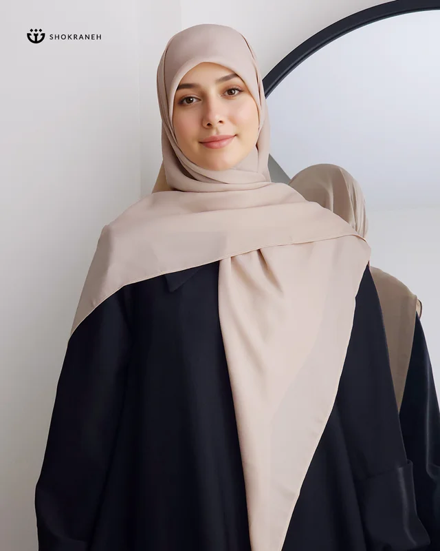 روسری کرپحریر بژ