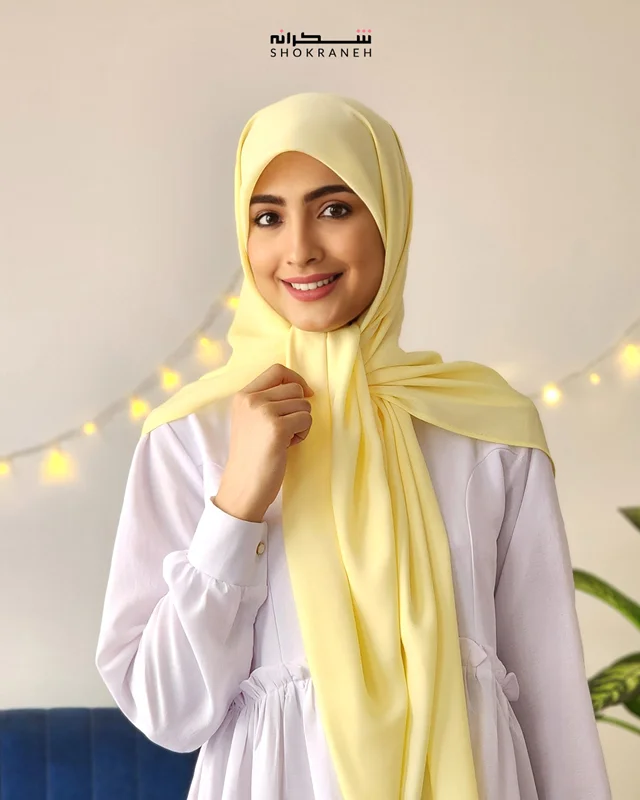 روسری کرپحریر لیمویی