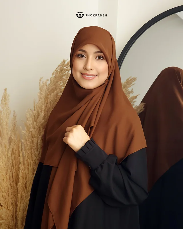 روسری کرپحریر قهوه ای